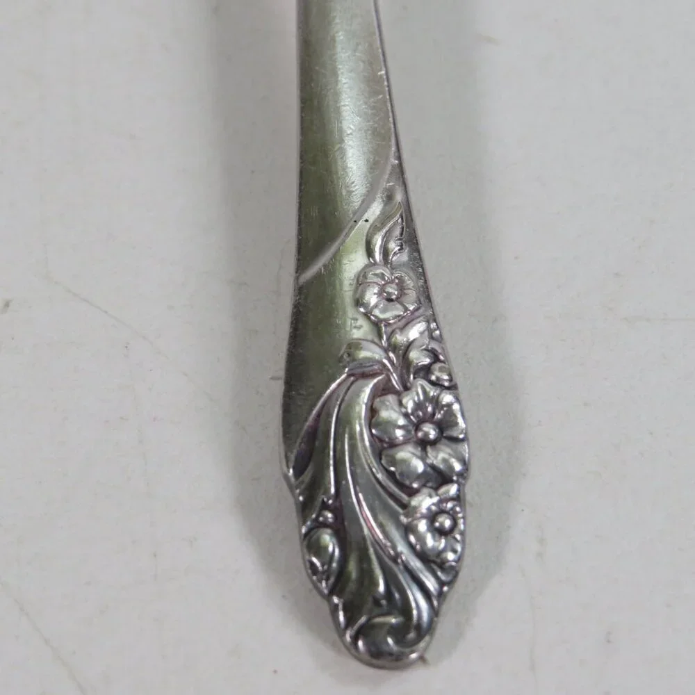 Toddler Baby Fork & Spoon Mini Oneida Community Silver plated EVENING STAR 1950